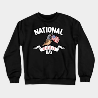 National Quail Day American Flag Crewneck Sweatshirt